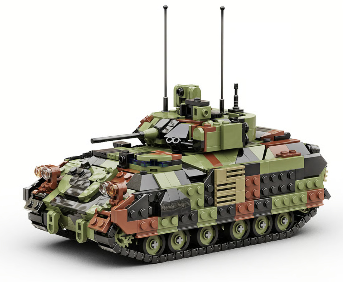 Bradley Combat Vehicle in NATO Three Colour Camouflage brick model set