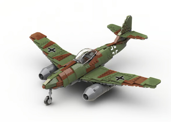 Messerschmitt Me 262 fighter jet V2 brick model set